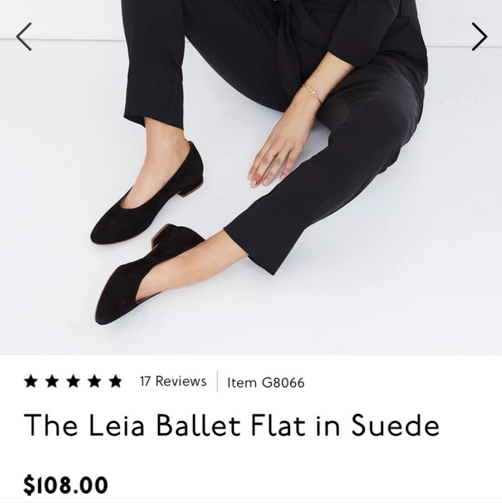 Women's Madewell Leia Ballet Flats Suede Size 7.5